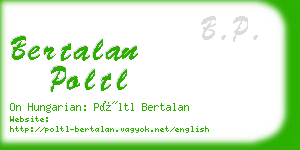 bertalan poltl business card